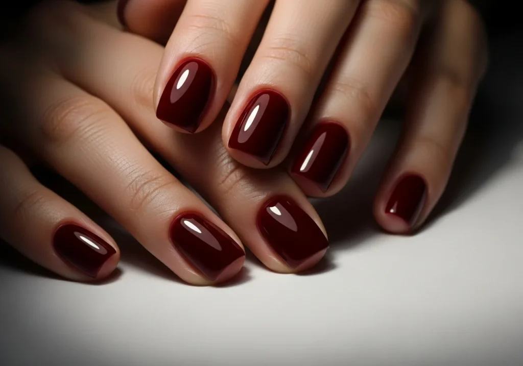 Short nails with bold colors like red, coral, and navy for a statement look.