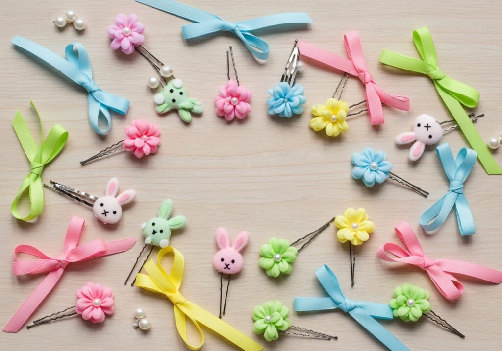 Easter hair accessories for girls — pastel ribbons, flower clips, bunny pins