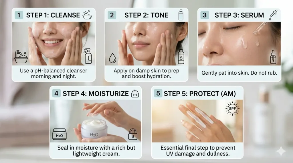 5 steps to glass skin