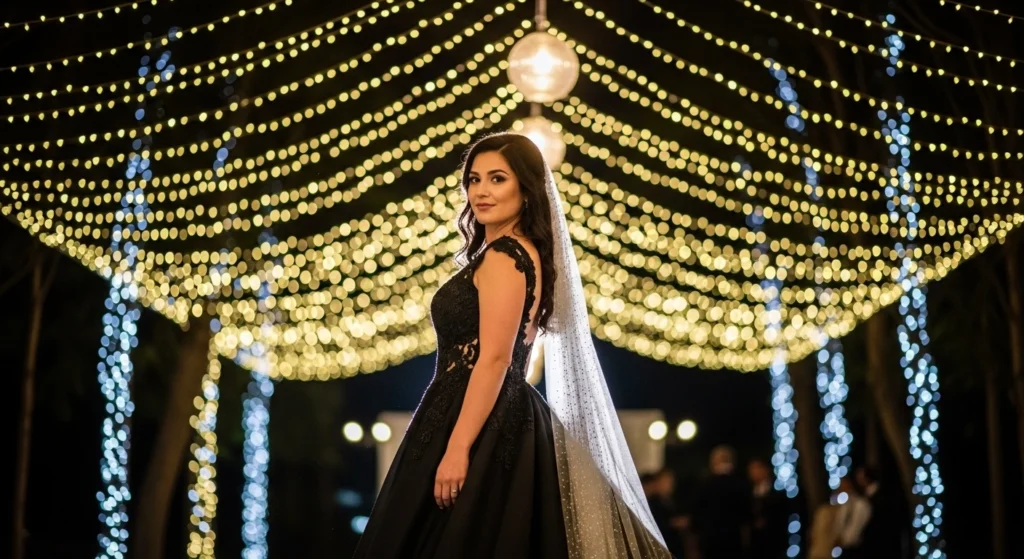 Popular black bridal gown trend