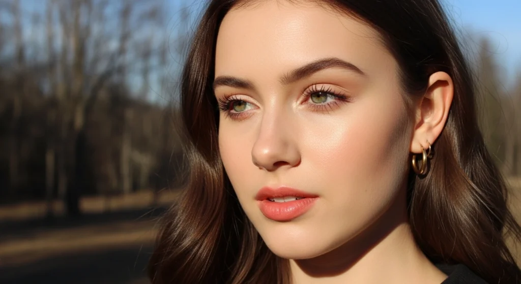 Simple everyday light nude makeup style.