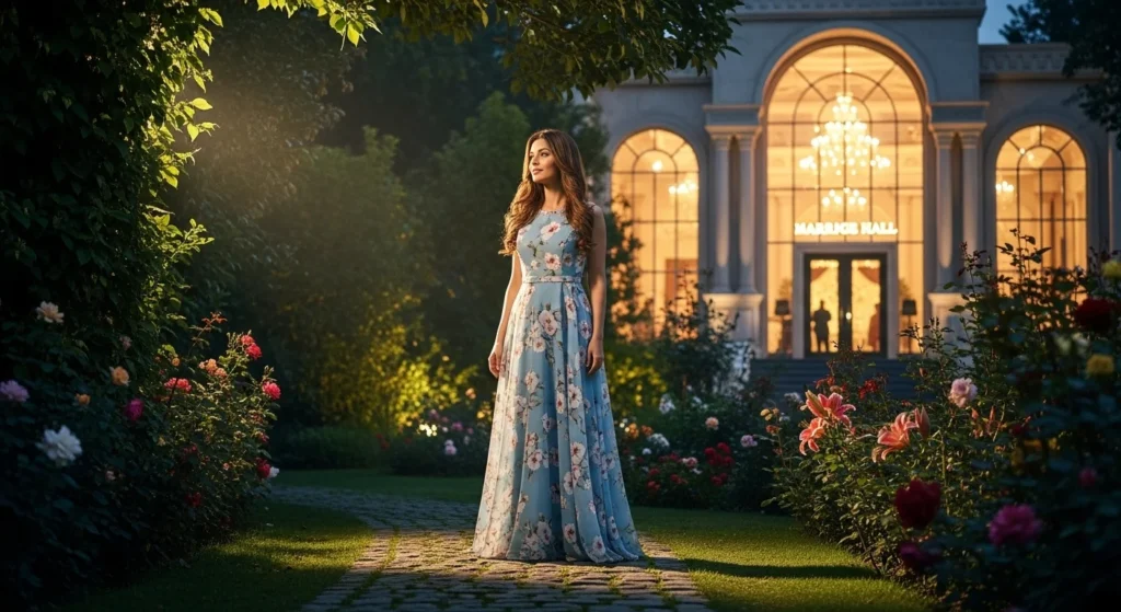 Summer floral maxi dress for wedding