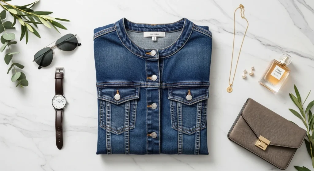 Versatile denim dress styling.