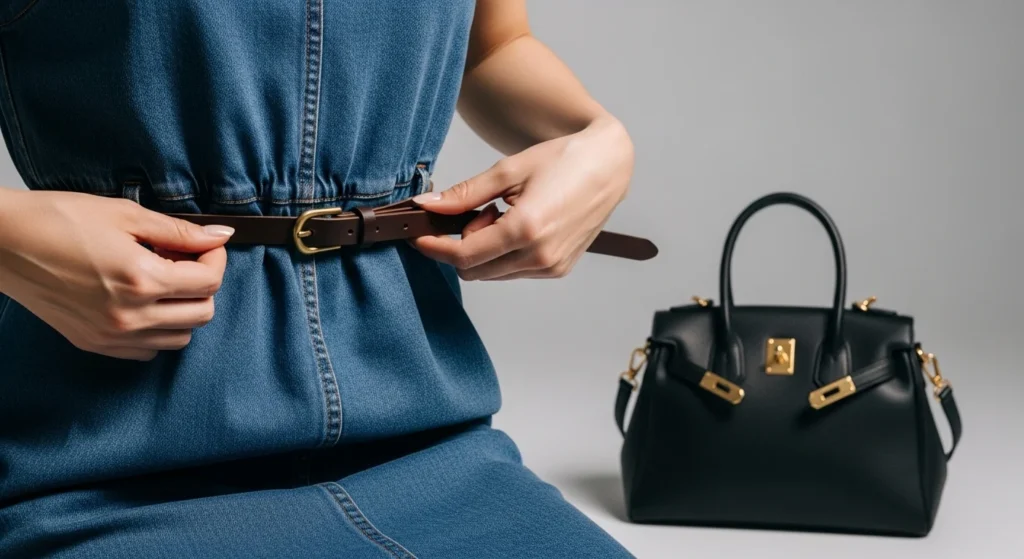Styling guide for denim dresses.
