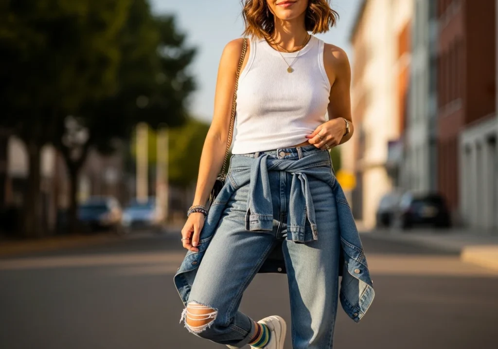 Stylish summer outfit for girls with aesthetic warm weather look 👗