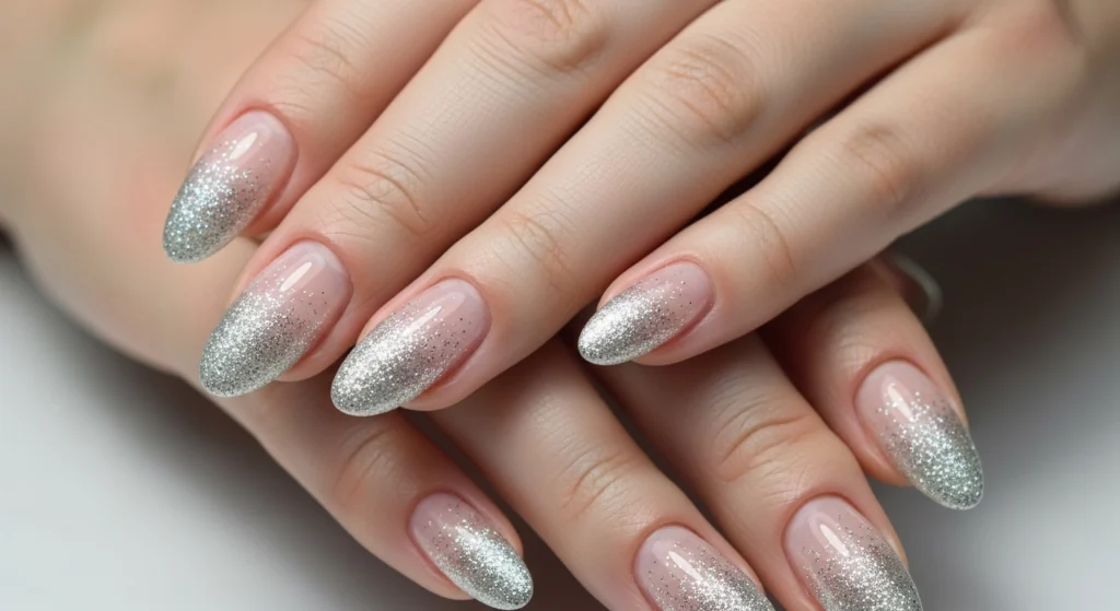 Glitter wedding nail ideas.