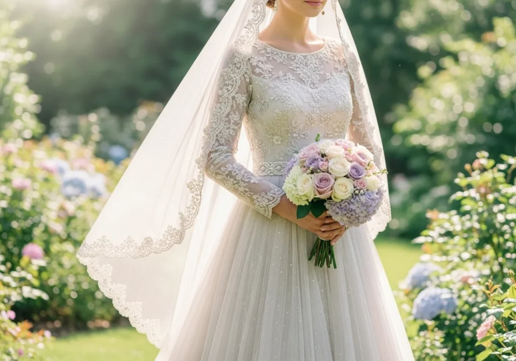 Bridal Dress Ideas for a Beautiful and Elegant Wedding Look with off-shoulder bridal dress