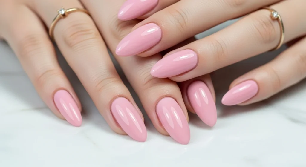 long elegant pink nails