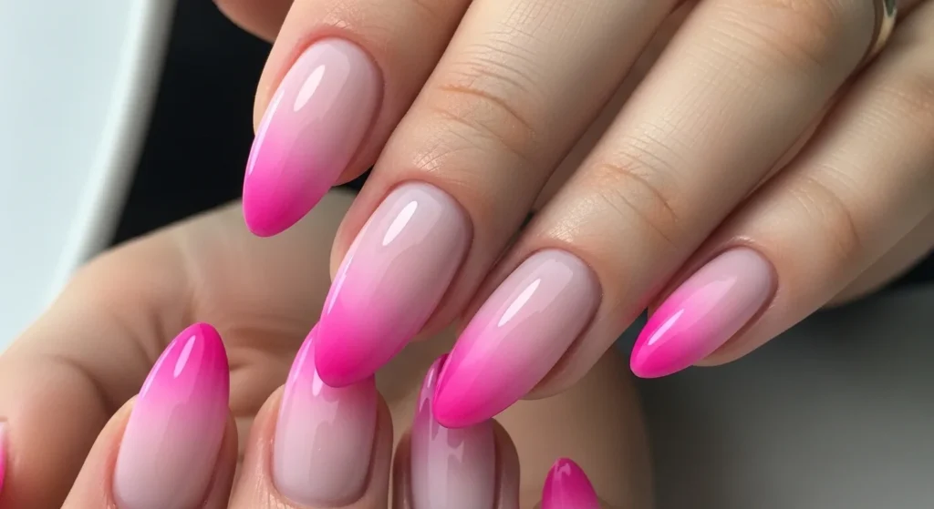ombre pink nails