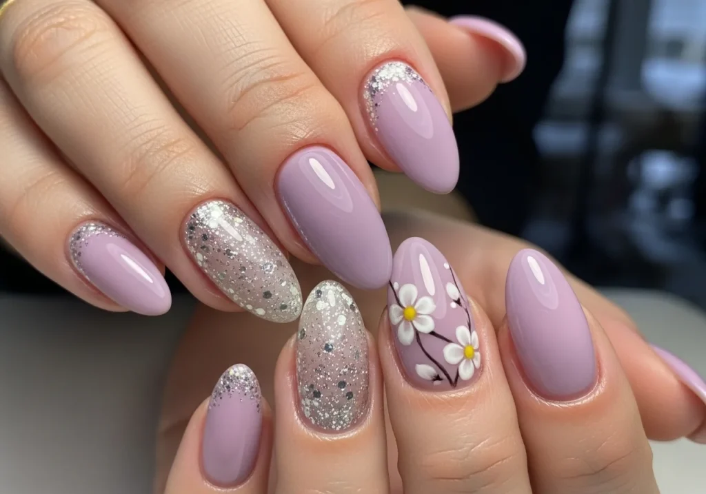 Spring nail ideas with cute pastel nail art, floral designs, trendy manicure styles, soft pink and colorful seasonal spring nails inspiration