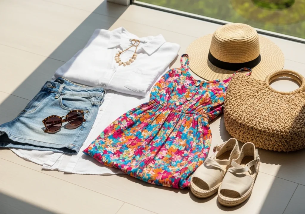 Trendy summer outfits for girls with cute floral dress look