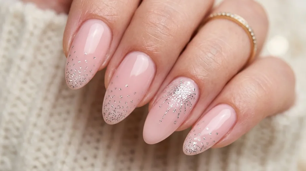 Glitter-enhanced Polka Dot Nail Designs with sparkling accent details