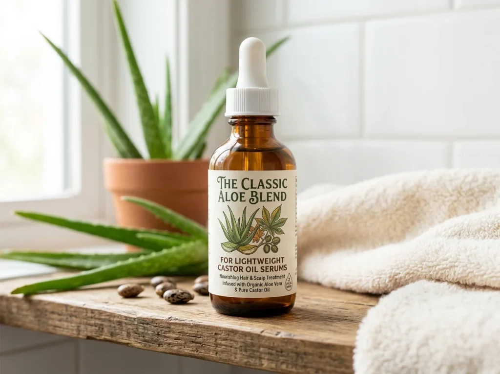 Stylish Castor Oil Serums lifestyle with coordinated outfits and cozy footwear