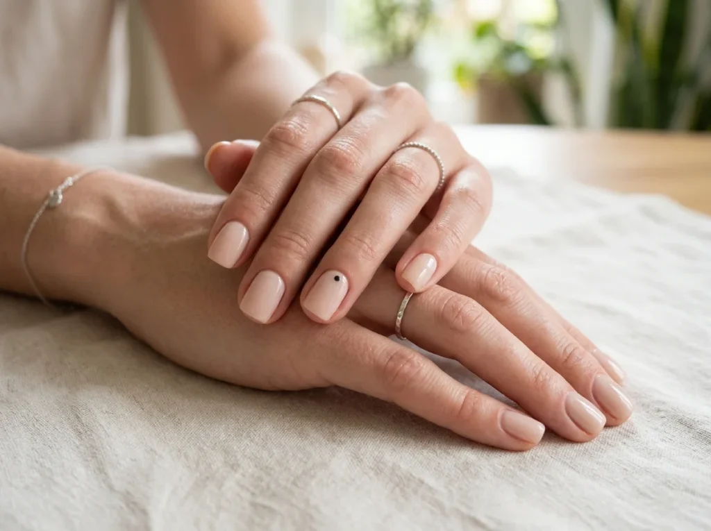  simple nail design on short squoval nails