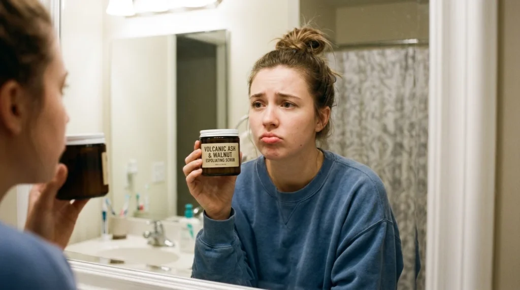 Avoiding harsh scrubs in a lip care routine