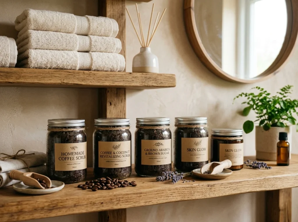 Proper storage and preservation setup for homemade Coffee Scrubs skincare products