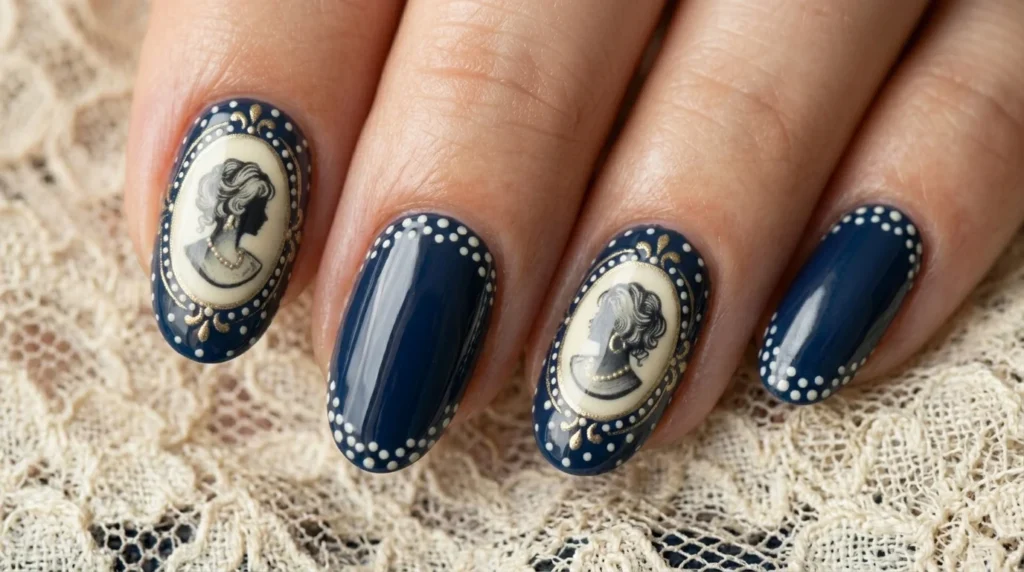 Cute heart-themed Polka Dot Nail Designs in soft lavender shades