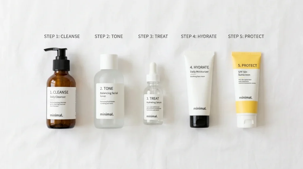 simple korean skincare routine for beginners 5 step skincare products