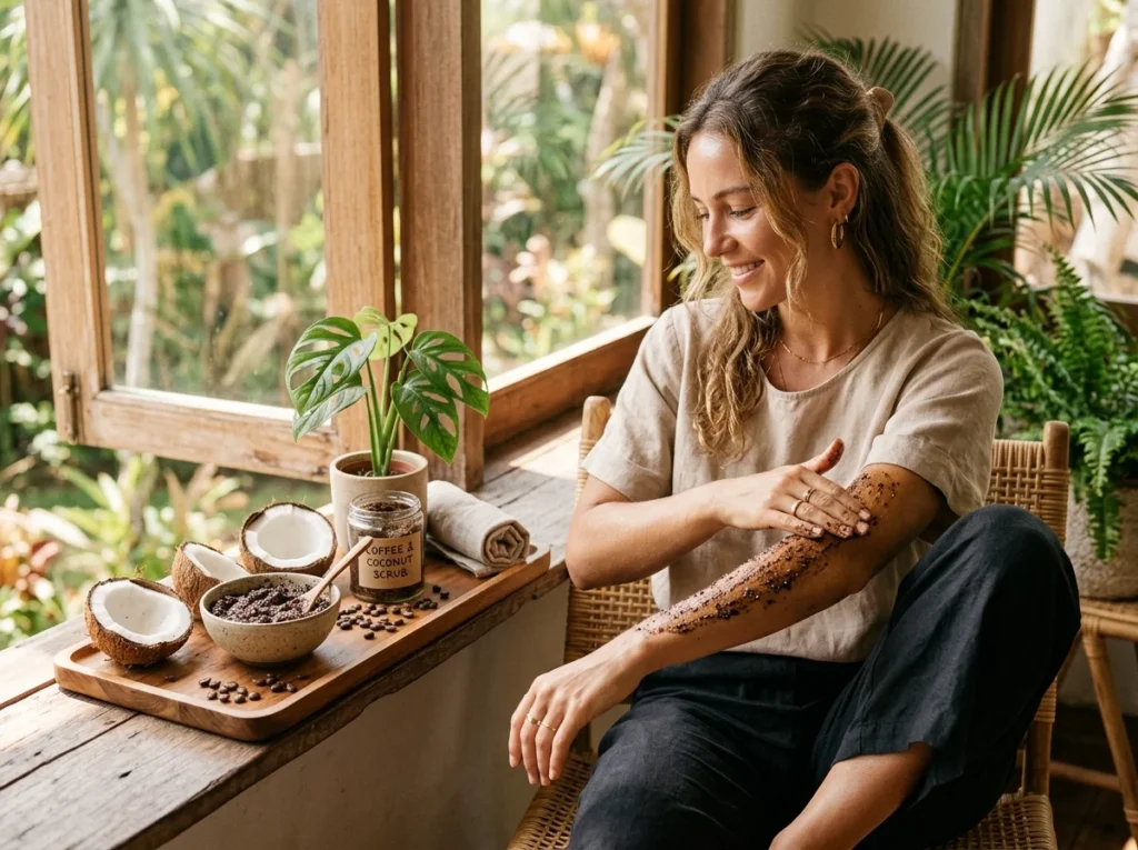 Coconut oil Coffee Scrubs for deeply nourishing dry skin care routine