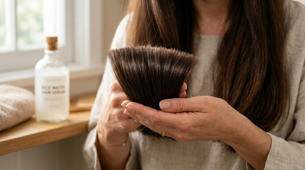 Tips for using rice water for hair growth and ends