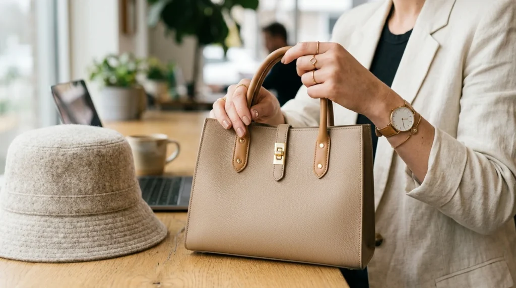 Minimalist accessories for a polished Korean look.