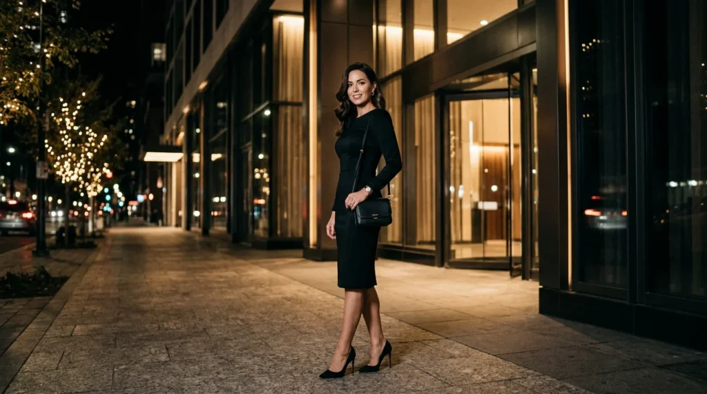 “Black chic outfits for elegant evening fashion inspiration”