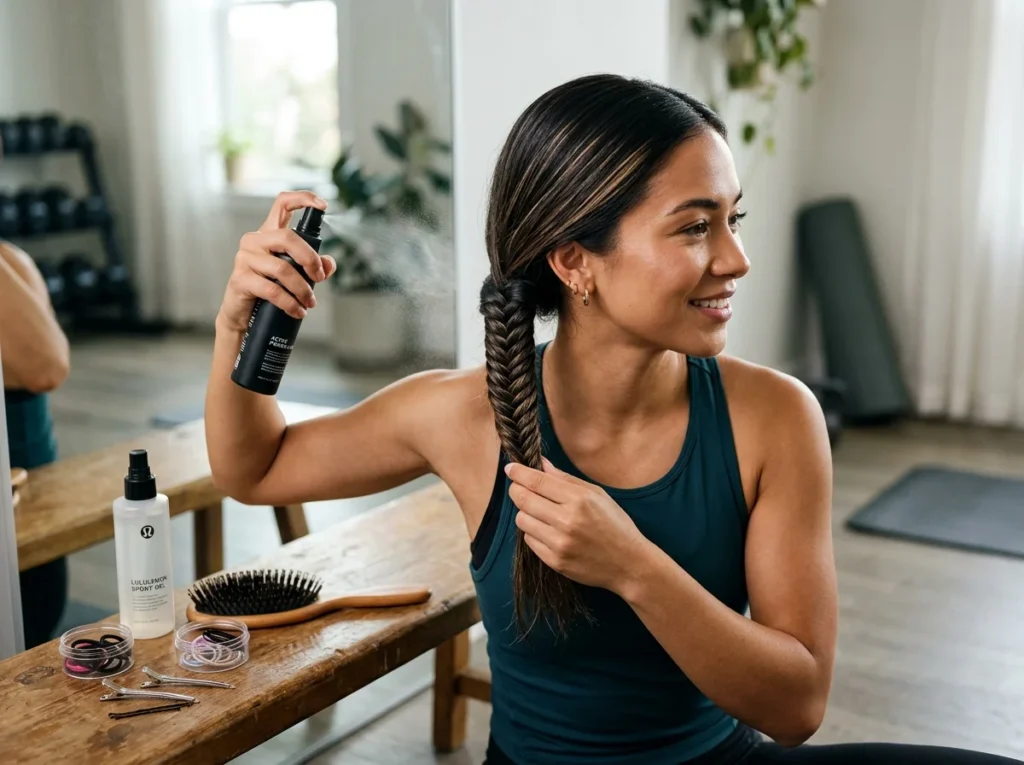 A durable and aerodynamic braided high ponytail, one of the best Sporty Hair Styles.