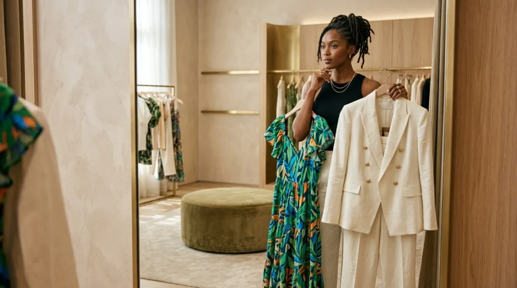 “Memorable day outfit ideas with strategic silhouette styling for holiday fashion”