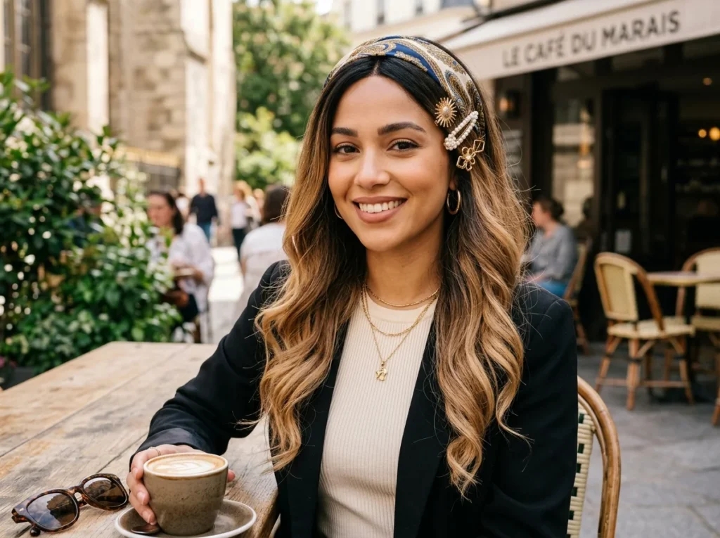 Using stylish accessories to enhance the look of ombre wigs.