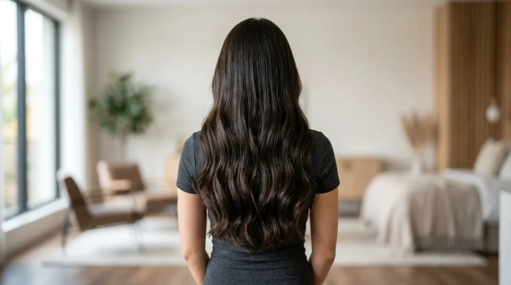Step-by-step hair growth tips involving regular scalp massage.