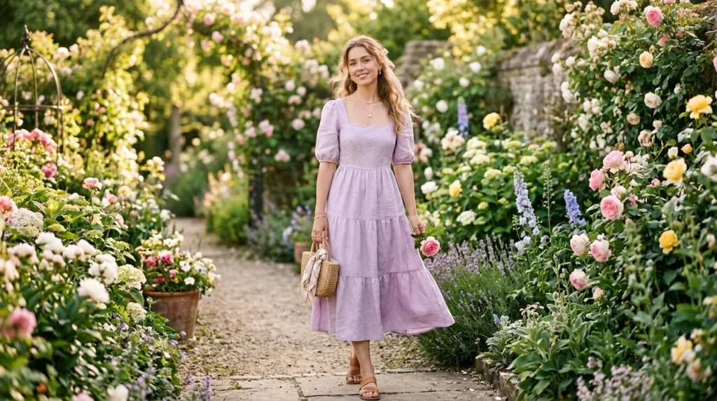 “Soft feminine chic outfits with elegant pastel fashion style”