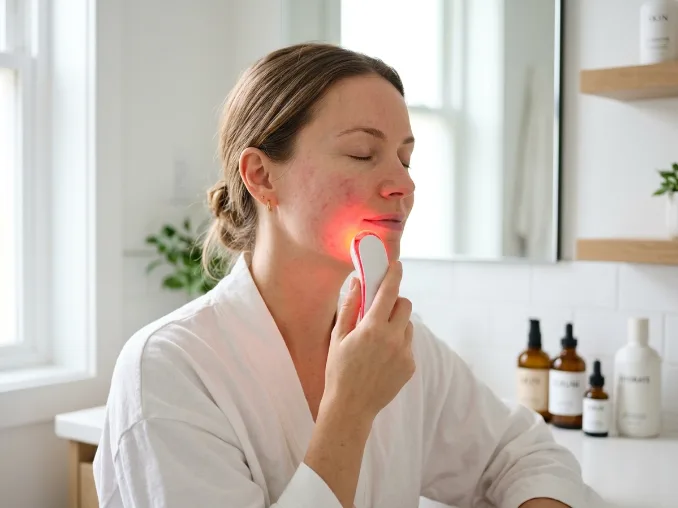 Red light therapy for calmer-looking skin and visible redness