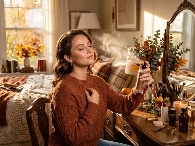 Setting spray for a long-lasting Thanksgiving makeup look