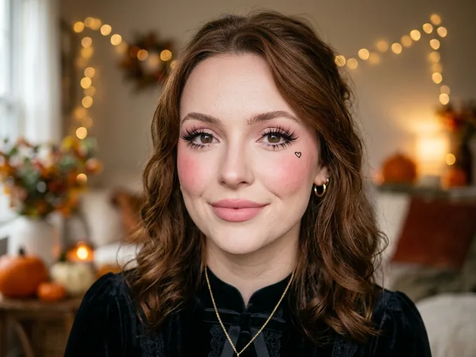 Simple Halloween doll face makeup